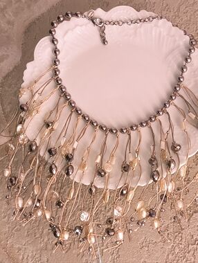 Chico's Awesome Multi Color Pearl Fringe Necklace